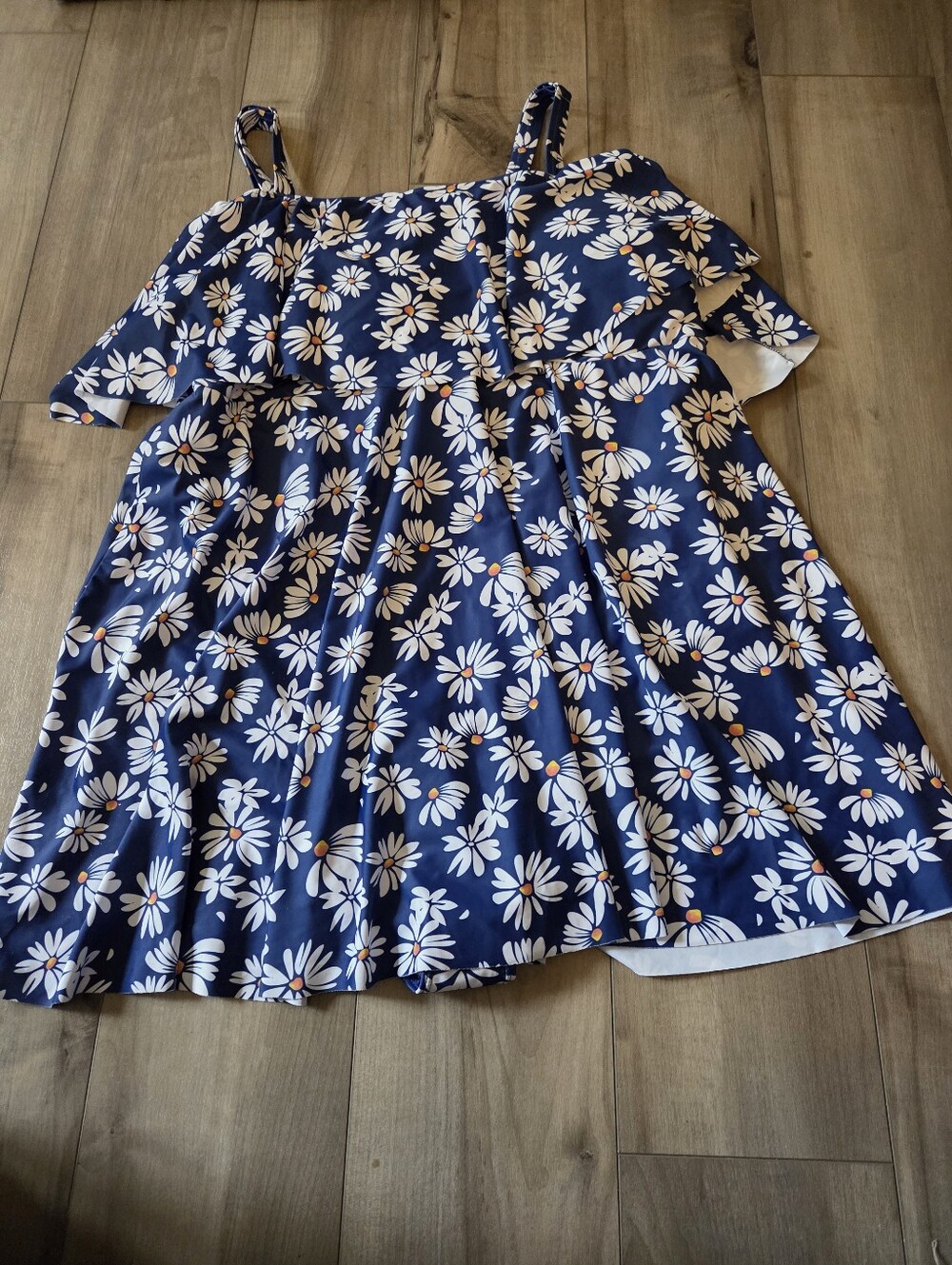 BloomChic Navy Floral Daisy Ruffle Sundress
